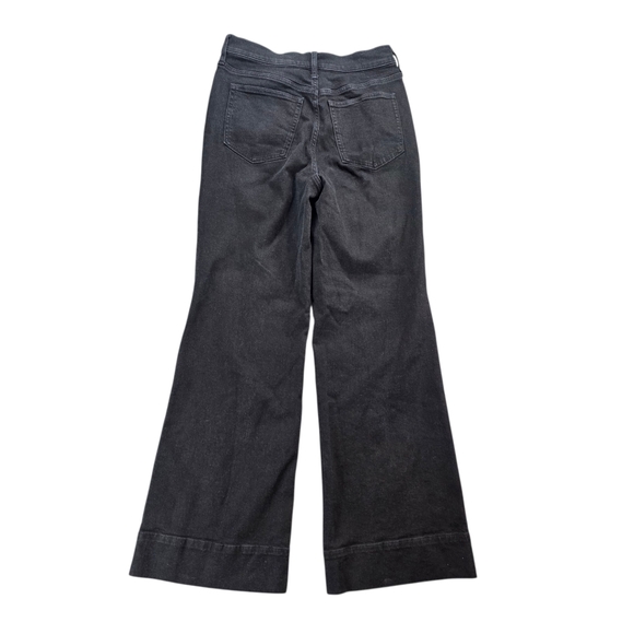 J. Crew Denim Trouser In 1996 Semi-stretch Black Wash Wide Leg Jeans sz 27 - Picture 3 of 12